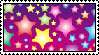 stamp with variety of cartoon stars